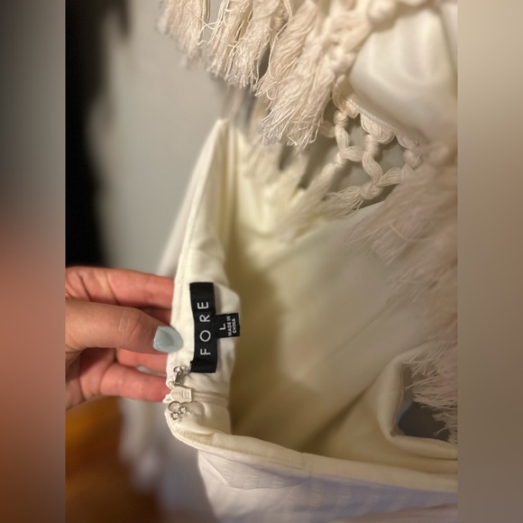 Fore White Tassel Jumpsuit - large - Picture 11 of 14